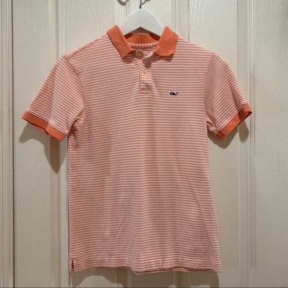 Vineyard Vines Tops - Vineyard Vines Polo Top Striped Peach SS Tee